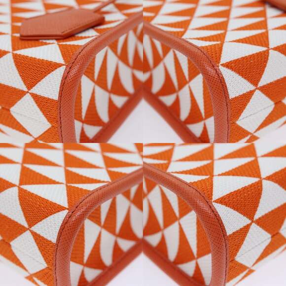 PRADA Hand Bag Canvas Orange - Picture 11 of 13